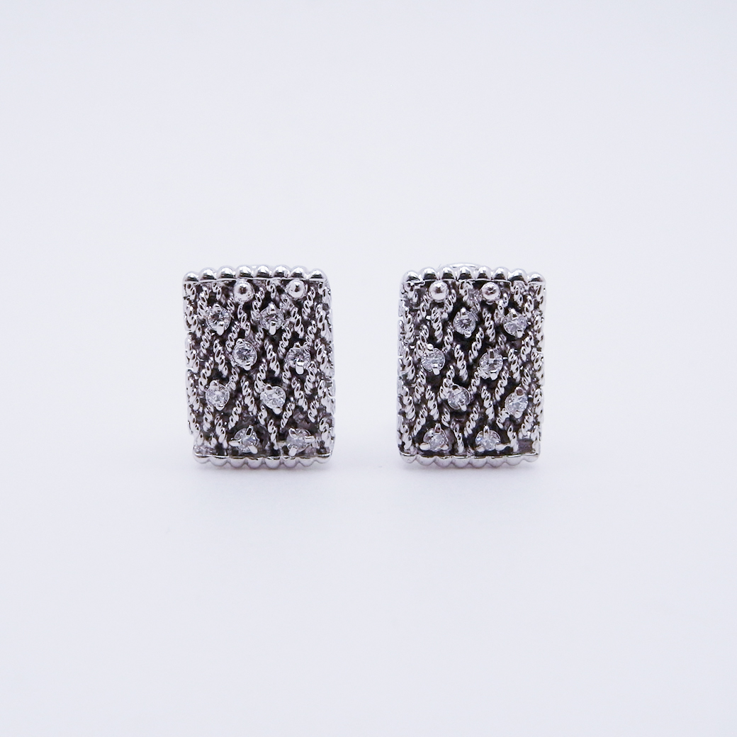 ダイヤモンド ピアス 0.181ct K18WG/K14WG SAランク 513361
