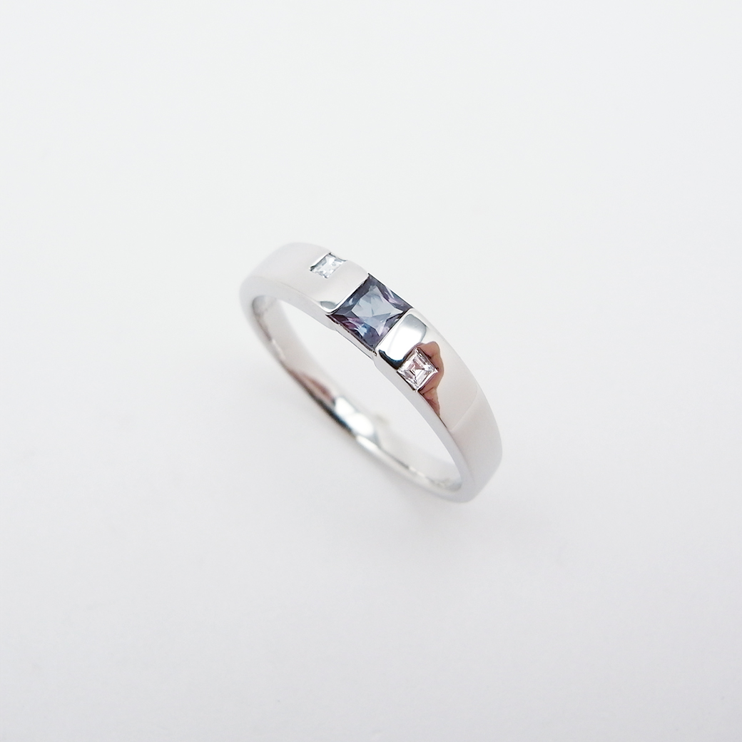 アレキサンドライト ダイヤモンド リング 13号 0.19ct 0.05ct Pt900 新品仕上げ Sランク 514578