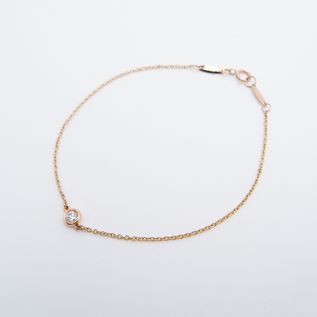 ティファニー ダイヤモンド バイザヤード ブレスレット 0.07ct 750PG 新品仕上げ Sランク 514606