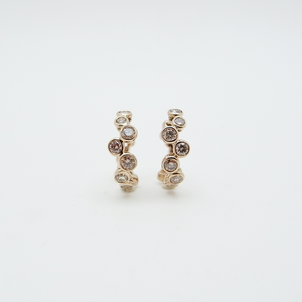 カシケイ BROWN Diamond ピアス K18BG BD0.50ct